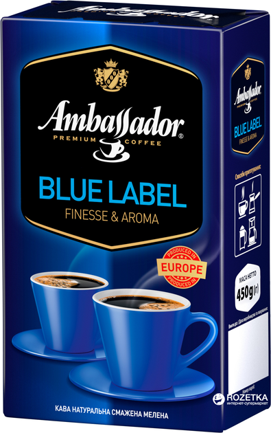 Кофе молотый Ambassador Blue Label 450 г (8719325127423) - изображение 1