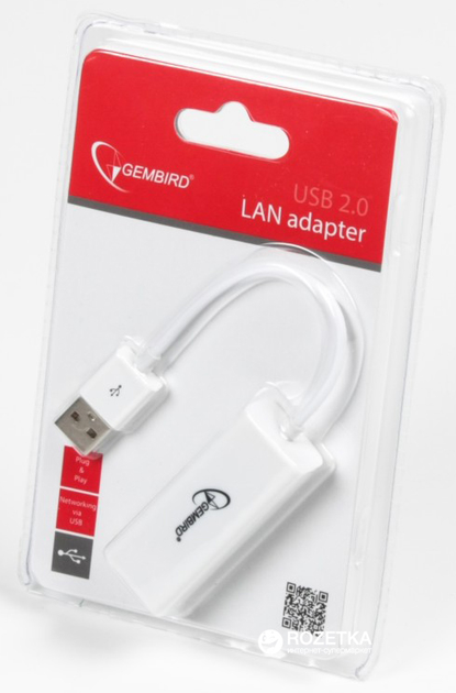 Адаптер Gembird USB - RJ-45 White (NIC-U2-02) – фото, відгуки ...