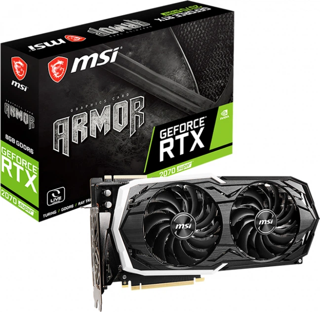 Видеокарта MSI PCI-Ex GeForce RTX 2070 Super Armor 8GB GDDR6
