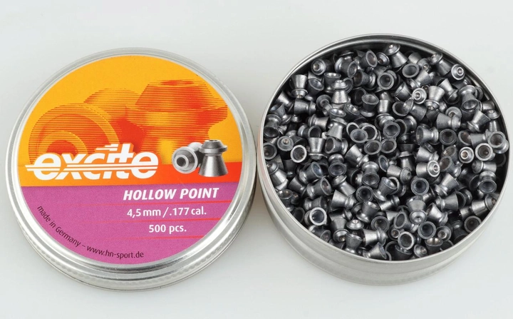 Свинцовые пули H&N Excite Hollow Point (0.46г, 500 шт) - изображение 2