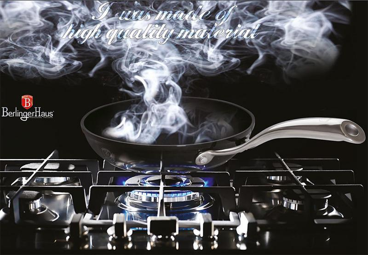 Сковорода-вок Berlinger Haus Black Royal 28 см с крышкой и титановым ...