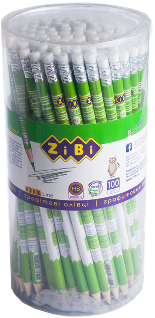 Олівець графітовий ZiBi Kids Line Table HB з гумкою (ZB.2314) - Фото 2 Олівець графітовий ZiBi Kids Line Table HB з гумкою (ZB.2314) - зображення 2