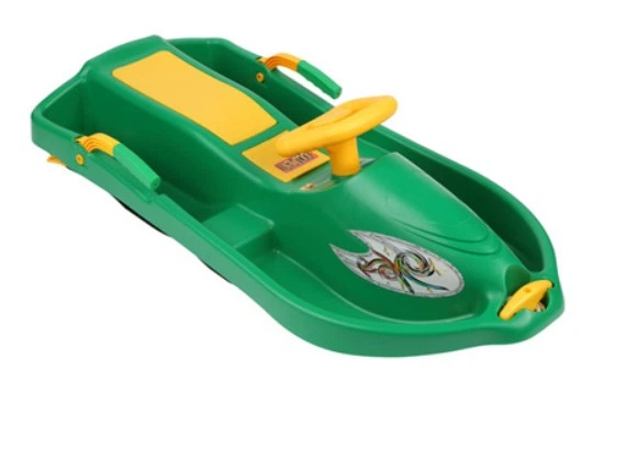 ROZETKA Санки с рулем Plastkon Снежная лодка зеленые