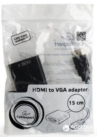Adapter Cablexpert HDMI - VGA 0,15 m (A-HDMI-VGA-04) - Zdjęcie 2 Adapter Cablexpert HDMI - VGA 0,15 m (A-HDMI-VGA-04) - obraz 2