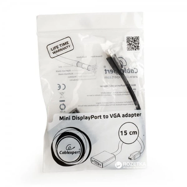 Адаптер Cablexpert Mini DisplayPort - VGA 0.15 м (A-mDPM-VGAF-02 ...