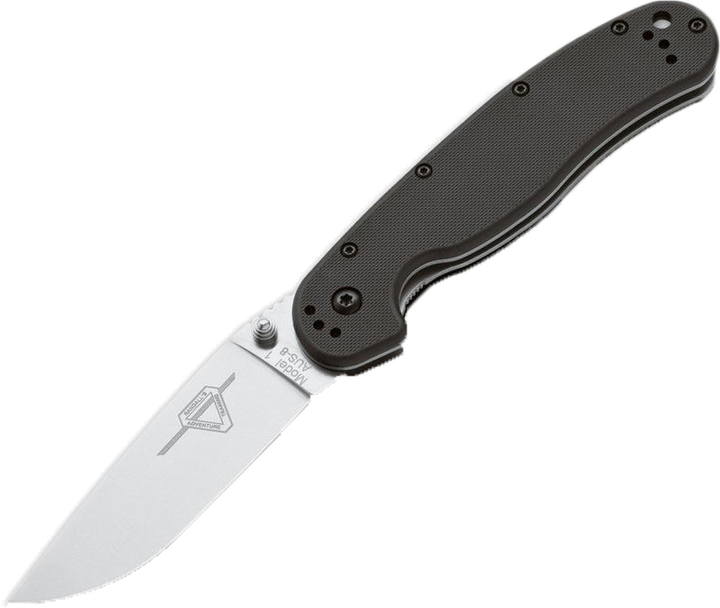 Карманный нож Ontario RAT I Folder гладкая РК сатин Черный (O8848) - изображение 2