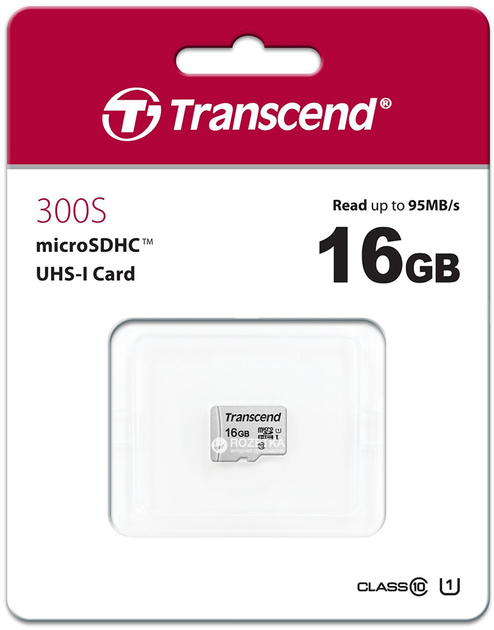 Карта памяти Transcend MicroSDHC 300S 16GB Class 10 UHS-I U1 no adapter (TS16GUSD300S) - изображение 2