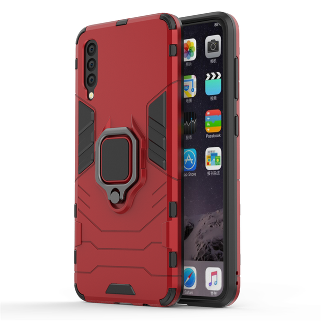 Чехол Ring case для Samsung Galaxy A30s (A307) бронированный бампер с кольцом красный - изображение 2