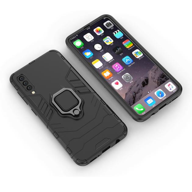 Чехол Ring case для Samsung Galaxy A30s (A307) бронированный бампер с кольцом черный - изображение 4