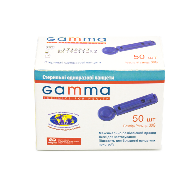 Ланцеты стерильные универсальные Gamma (50 шт.) - Фото 1 Ланцеты стерильные универсальные Gamma (50 шт.) - изображение 1