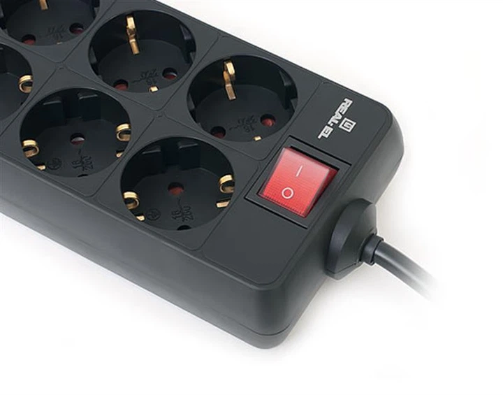 Фильтр питания REAL-EL RS-8 Protect 1.8 м Black - изображение 3