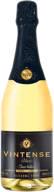 Вино ігристе Vintense Fines Bulles Blanc Безалкогольне 0.75 л 0% (5415270100162) - зображення 1