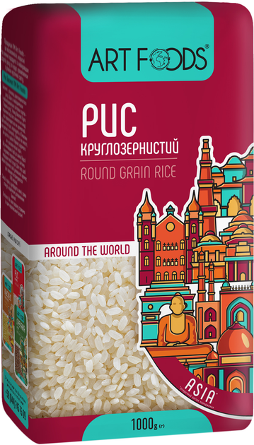Крупи рисові ArtFoods Рис шліфований круглозернистий 1 кг ...