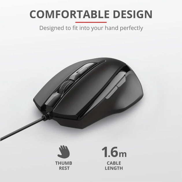 Mysz Trust Voca Comfortable USB Black (TR23650) - Zdjęcie 9 Mysz Trust Voca Comfortable USB Black (TR23650) - obraz 9