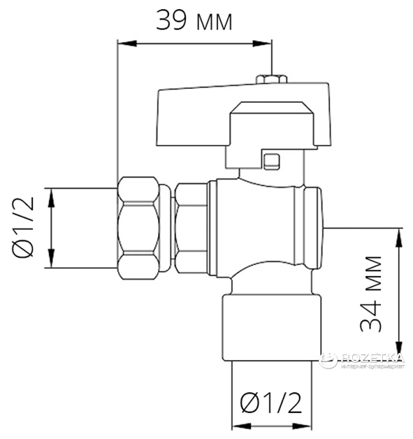 Кран газовый BIANCHI угловой 1/2"х1/2" (527004040G) - Фото 4 Кран газовый BIANCHI угловой 1/2"х1/2" (527004040G) - изображение 4