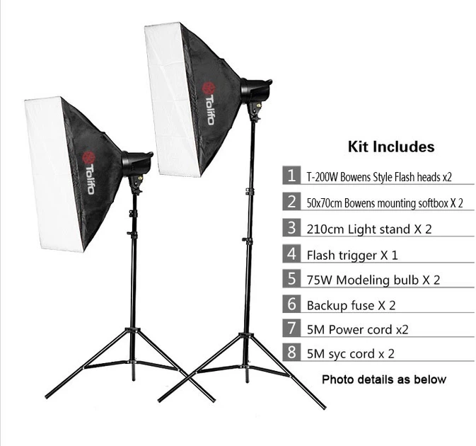 Набор студийного света Tolifo T-200B Softbox KIT - изображение 4