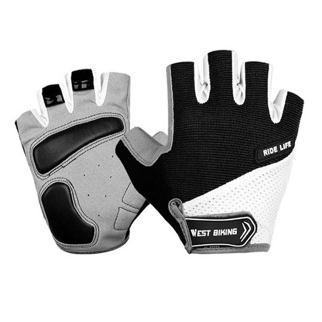 Велоперчатки с короткими пальцами West Biking 0211189 L Black