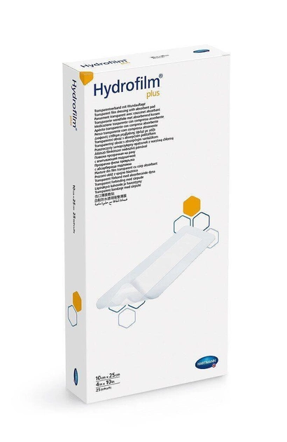 Повязка пленочная прозрачная с абсорбирующей подушечкой Hydrofilm Plus 10х25см, 1 шт - изображение 1