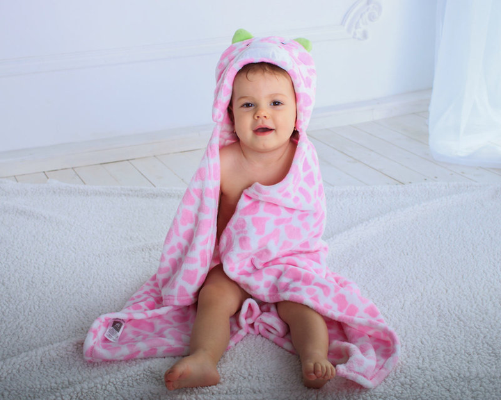 Детское полотенце с капюшоном DREAM TOWELS ЖИРАФЧИК 76Х92 РОЗОВЫЙ (DM ...