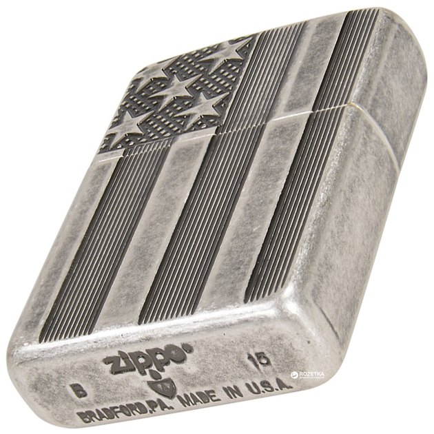 Зажигалка Zippo 28974 Flag Armor Antique Silver Plate