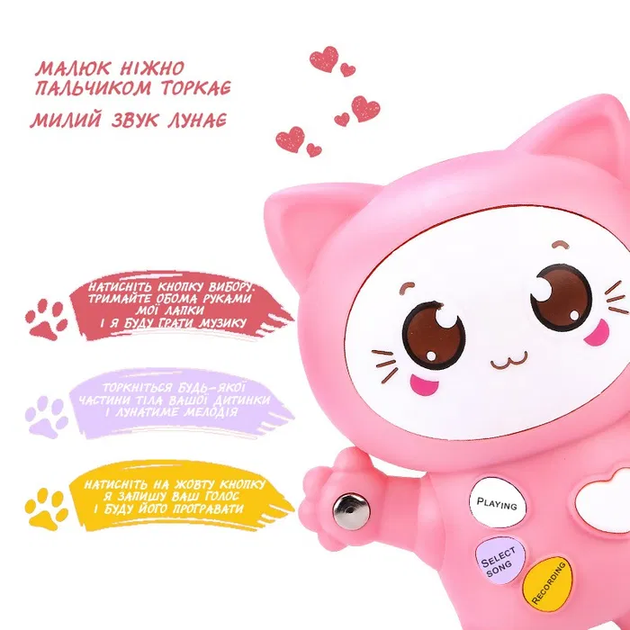 Интерактивная музыкальная игрушка Котик Link-link Cat Smart Baby Голубая - изображение 7