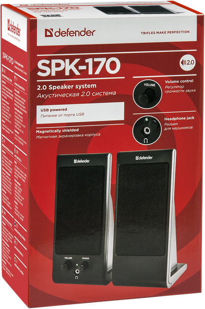 Акустика Defender 2.0 SPK-165/SPK-170 4W USB Black (65165) (5780611) - зображення 2