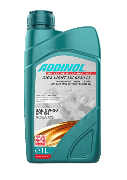 Elec0530 Моторна олива Addinol GIGA LIGHT MV 0530 LL SAE 5W-30 1 літр – фото ...