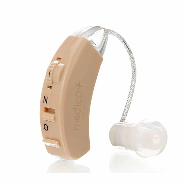 Универсальный слуховой аппарат Medica-Plus sound control 12.0 Цифровой заушный усилитель с регулятором громкости Бежевый (WB572947) - изображение 1