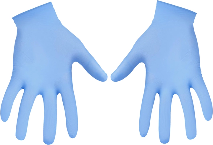 Одноразові рукавиці XoKo нітрилові без пудри Розмір XL 10 шт. Блакитні (9869201152243) - зображення 2