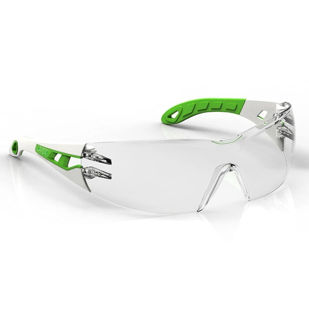 Очки защитные тактические Uvex Pheos Прозрачные, white/green оправа (126880) - изображение 1