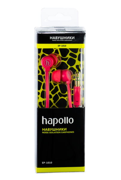 Наушники Hapollo EP-1010 Pink - Фото 2 Наушники Hapollo EP-1010 Pink - изображение 2