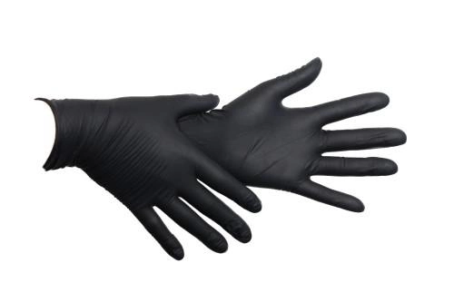 Одноразові рукавички нітрилові Медіком 100 шт в упаковці Розмір М Чорні. Щільнсть 3,3 г - изображение 2