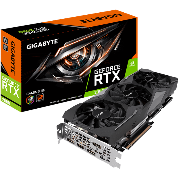 Видеокарта Gigabyte GeForce RTX 2080 Gaming 8Gb DDR6 256-bit HDMI/3xDP/USB Type-C 1710/14000 MHz 6-pin + 8-pin RGB Fusion (183519) - Фото 1 Видеокарта Gigabyte GeForce RTX 2080 Gaming 8Gb DDR6 256-bit HDMI/3xDP/USB Type-C 1710/14000 MHz 6-pin + 8-pin RGB Fusion (183519) - изображение 1