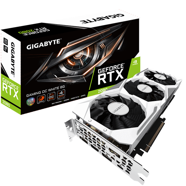 Видеокарта Gigabyte GeForce RTX 2080 Gaming OC WHITE 8Gb DDR6 256