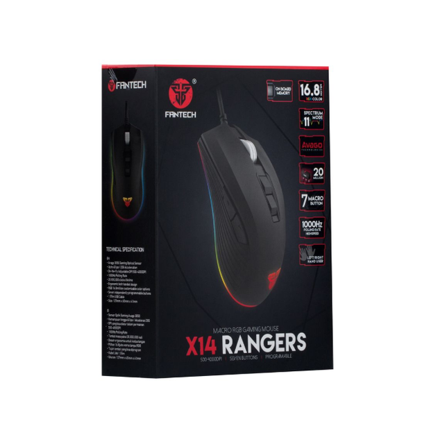 Мышь игровая геймерская Fantech Rangers X14 Black Original - изображение 1