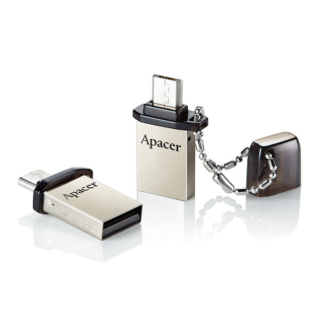 Флеш-накопичувач Apacer USB 2.0 AH175 Dual OTG 32Gb black (AP32GAH175B-1) - изображение 2