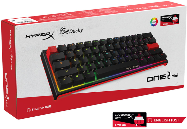 Клавиатура проводная HyperX x Ducky One 2 Mini USB Black/Red (HKBDXM-1C-US/G) - изображение 18