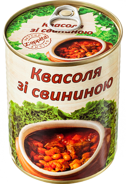 Квасоля зі свининою L'appetit 350 г (4820177070097) - зображення 1