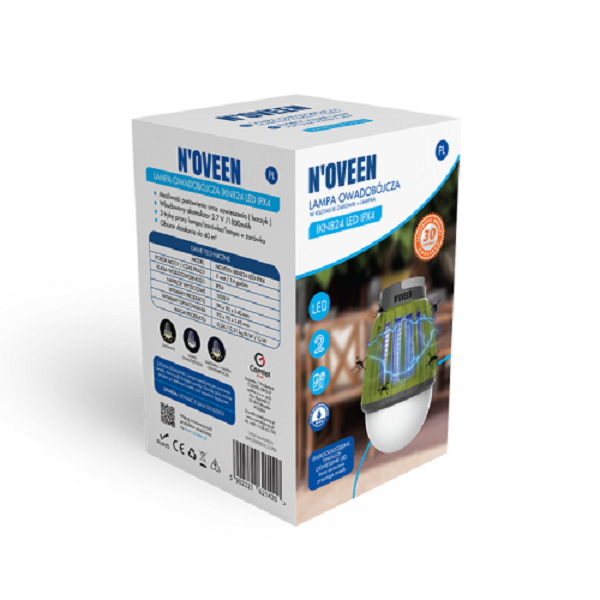 Светодиодная лампа от насекомых аккумуляторная Noveen IKN824 LED IPХ4 - Фото 3 Светодиодная лампа от насекомых аккумуляторная Noveen IKN824 LED IPХ4 - изображение 3