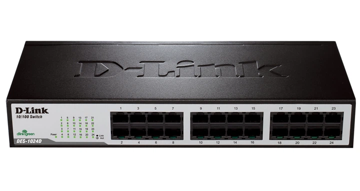 Комутатор D-Link DES-1024D/E / 24*100Мбіт/с / метал - Фото 1 Комутатор D-Link DES-1024D/E / 24*100Мбіт/с / метал - изображение 1