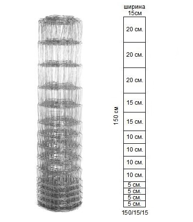 Сетка лесная шарнирная Заграда Фермер 150/15/15 высота 1.5м длина 50м облегченная - изображение 1