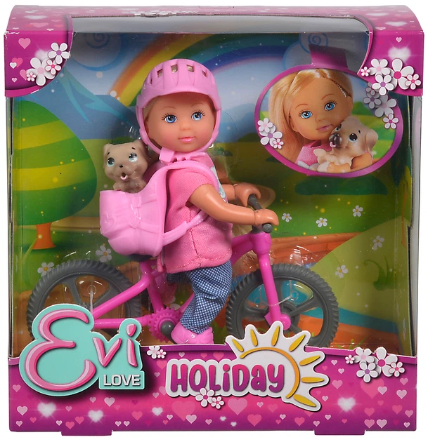 Ляльковий набір Simba Toys Еві Холідей На велосипеді Evi Love 12 см зі собачкою й аксесуарами (5733273) (4006592030858) - зображення 3