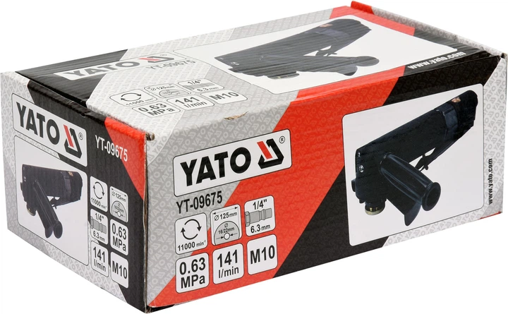 Кутова пневматична шліфмашина YATO YT-09675 - зображення 3