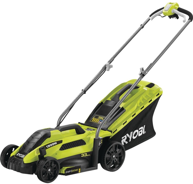 Газонокосилка Ryobi RLM13E33S 220В, 1300 Вт, 33 см, 35 л, 20-60 мм (5133002343) - изображение 1