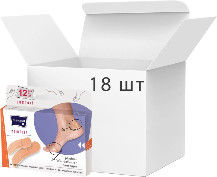 Упаковка пластырей медицинских Mаtораt Comfort 12 шт х 18 пачек (5900516865252) - изображение 1