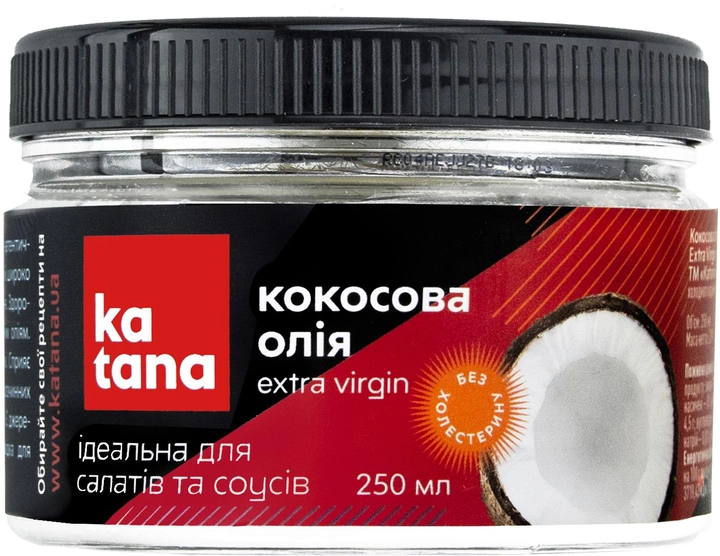 Кокосова олія Katana Extra Virgin Coconut Oil 250 мл (4820181990411) - зображення 1