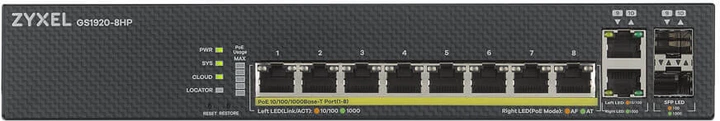 Gigabitowy przełącznik PoE Zyxel GS1920-8HPv2 (GS1920-8HPV2-EU0101F) - obraz 2