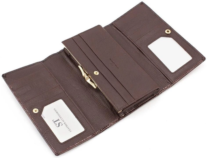 Женский кошелек ST Leather S8001A Dark brown - Фото 5 Женский кошелек ST Leather S8001A Dark brown - изображение 5