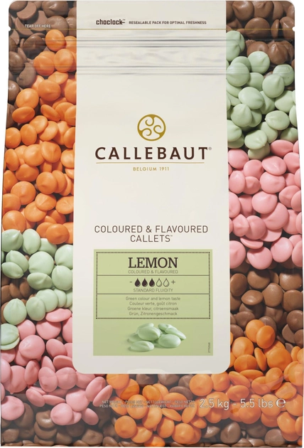 Бельгийский шоколад Callebaut Lemon Callets в виде каллет со вкусом лимона 2.5 кг (5410522515695) 