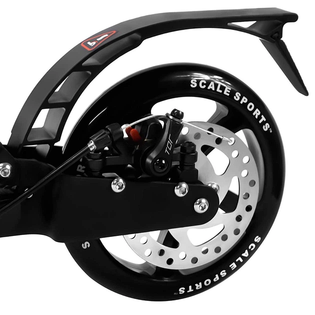 Самокат двухколесный Scale Sports SS-04 складной на дисковых задних тормозах Черного цвета - изображение 4